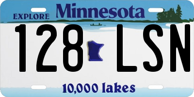 MN license plate 128LSN