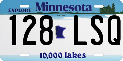 MN license plate 128LSQ