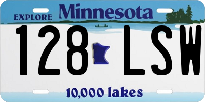 MN license plate 128LSW