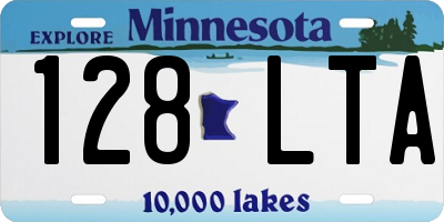 MN license plate 128LTA
