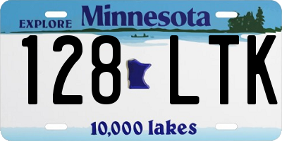 MN license plate 128LTK