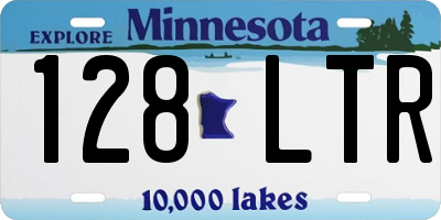 MN license plate 128LTR