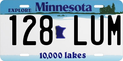 MN license plate 128LUM