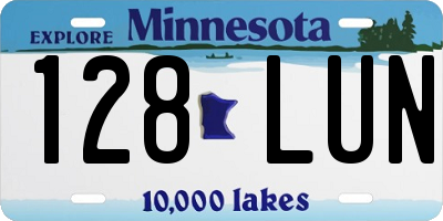 MN license plate 128LUN