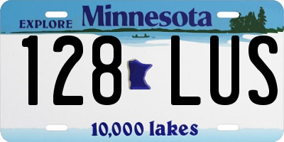 MN license plate 128LUS