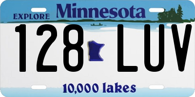MN license plate 128LUV