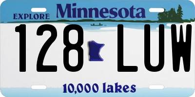 MN license plate 128LUW