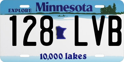 MN license plate 128LVB