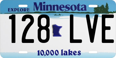 MN license plate 128LVE