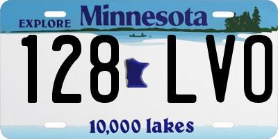 MN license plate 128LVO
