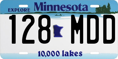 MN license plate 128MDD