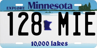 MN license plate 128MIE