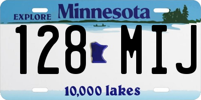 MN license plate 128MIJ