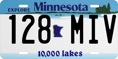 MN license plate 128MIV
