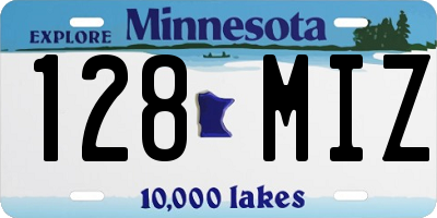 MN license plate 128MIZ