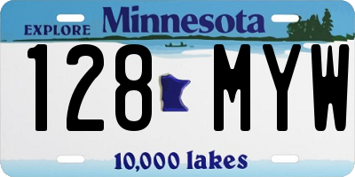 MN license plate 128MYW