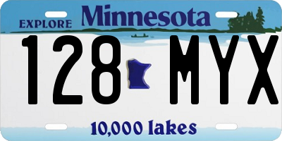 MN license plate 128MYX