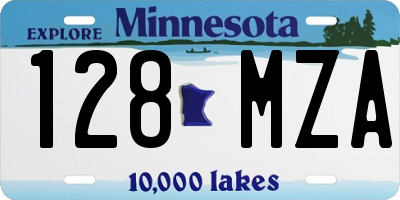 MN license plate 128MZA