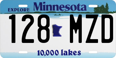 MN license plate 128MZD