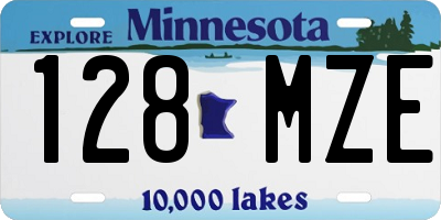 MN license plate 128MZE