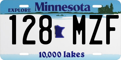 MN license plate 128MZF