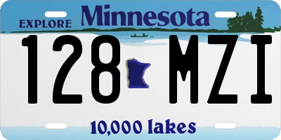 MN license plate 128MZI