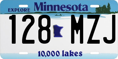 MN license plate 128MZJ
