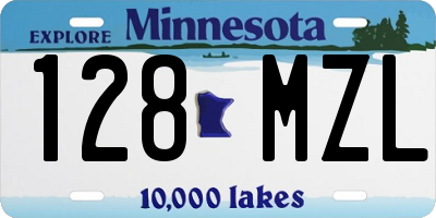 MN license plate 128MZL
