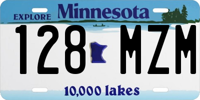 MN license plate 128MZM