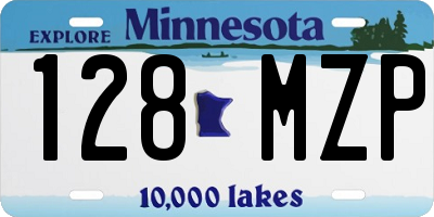 MN license plate 128MZP