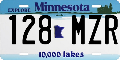 MN license plate 128MZR