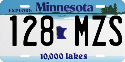 MN license plate 128MZS
