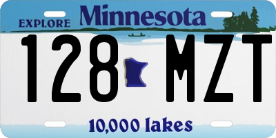 MN license plate 128MZT