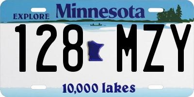 MN license plate 128MZY