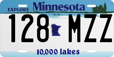 MN license plate 128MZZ