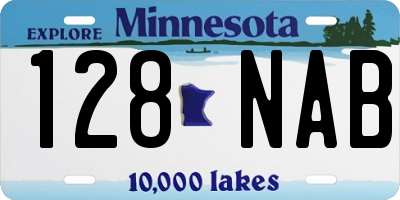 MN license plate 128NAB
