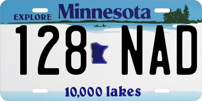 MN license plate 128NAD