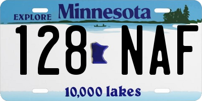 MN license plate 128NAF