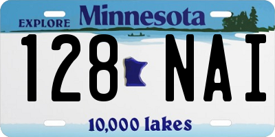 MN license plate 128NAI