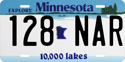 MN license plate 128NAR