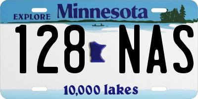 MN license plate 128NAS