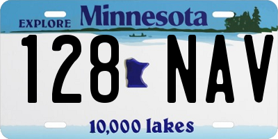 MN license plate 128NAV
