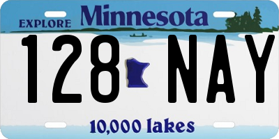 MN license plate 128NAY