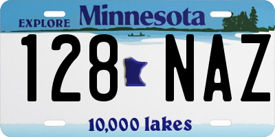 MN license plate 128NAZ