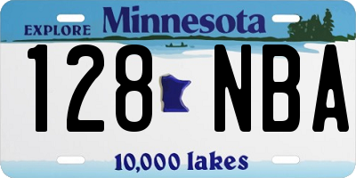 MN license plate 128NBA