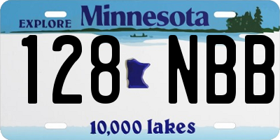 MN license plate 128NBB