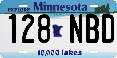 MN license plate 128NBD