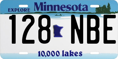 MN license plate 128NBE
