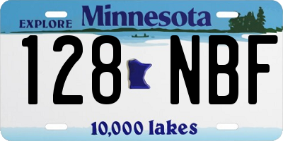 MN license plate 128NBF