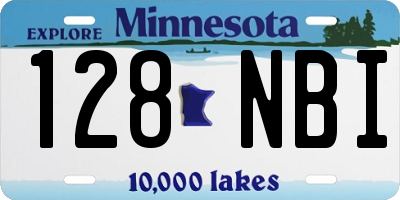 MN license plate 128NBI